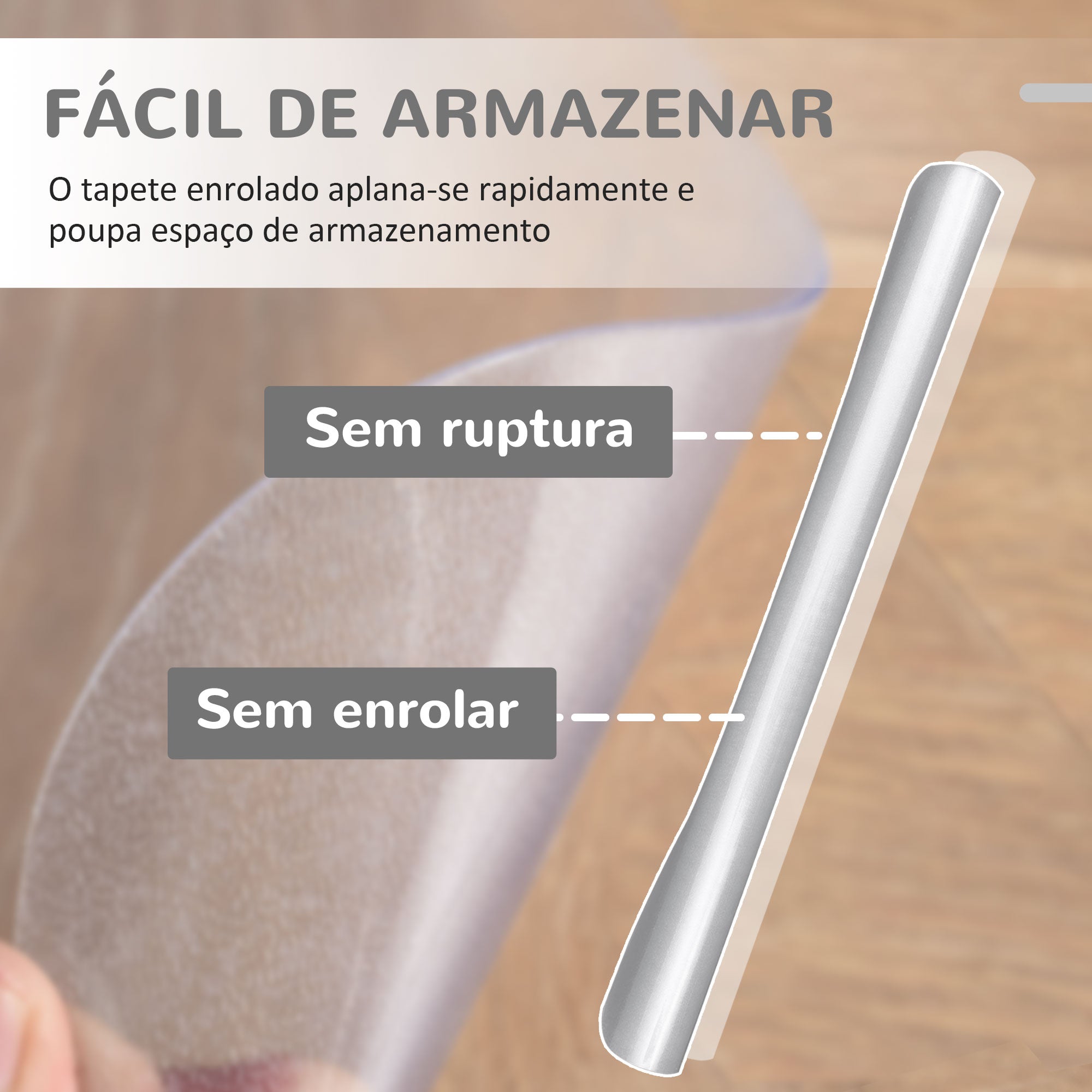 Tapete Protetor Retangular 90x120 cm Transparente