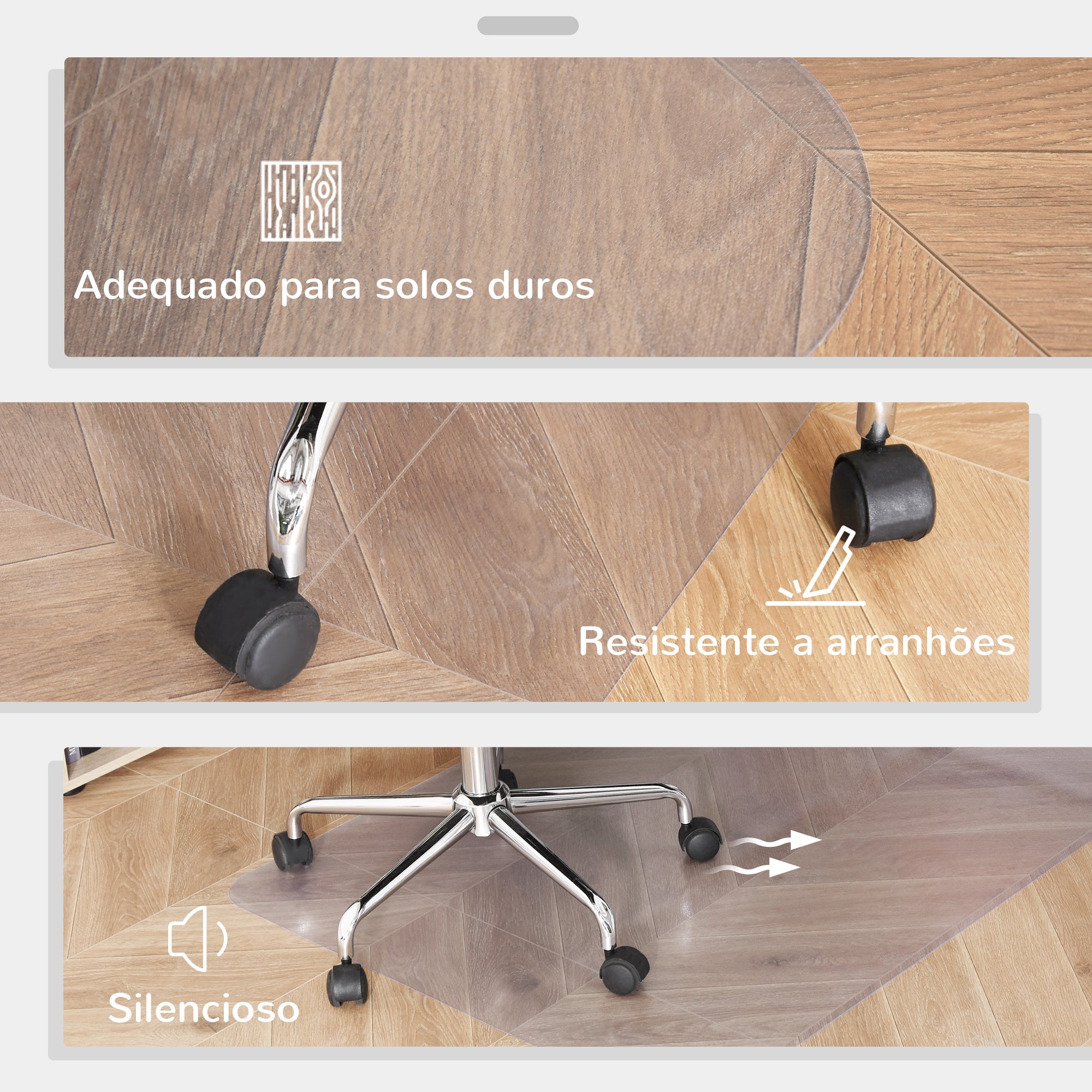 Tapete Protetor Retangular 90x120 cm Transparente