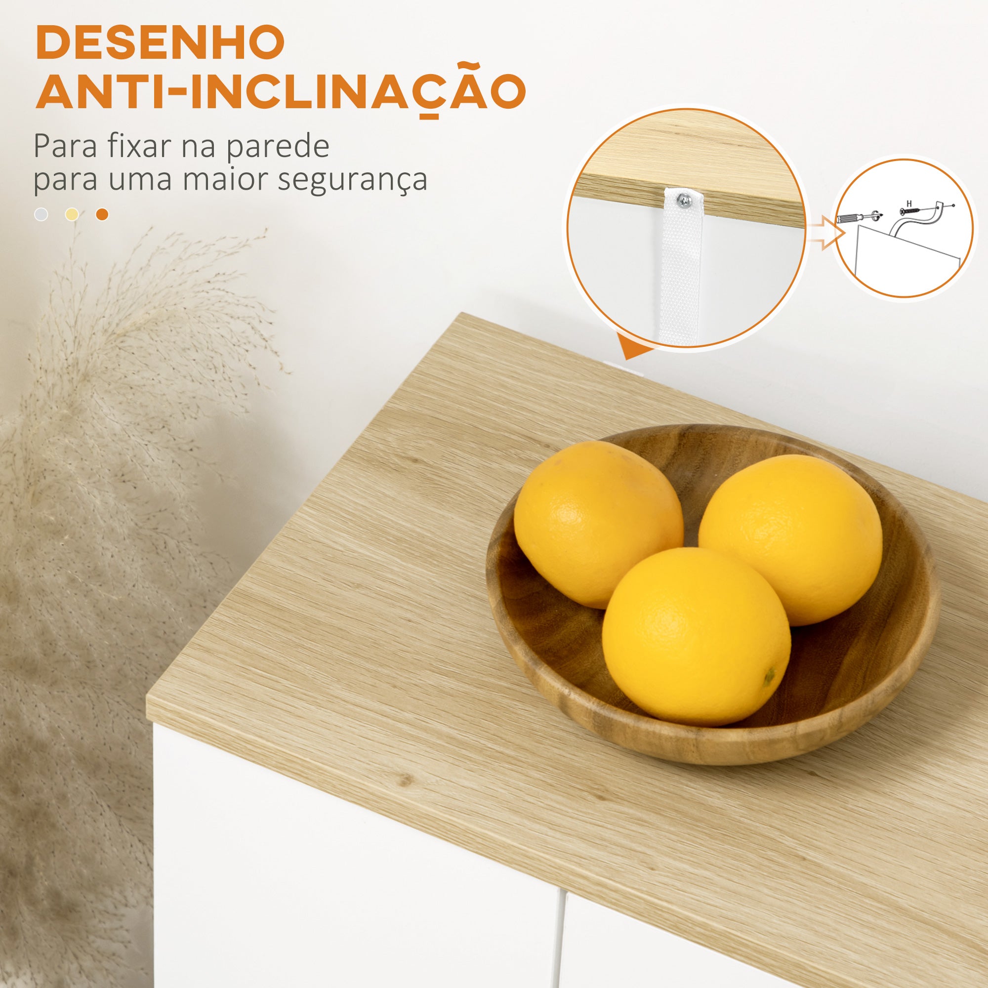 Aparador de Cozinha Branco 110x29,5x82 cm