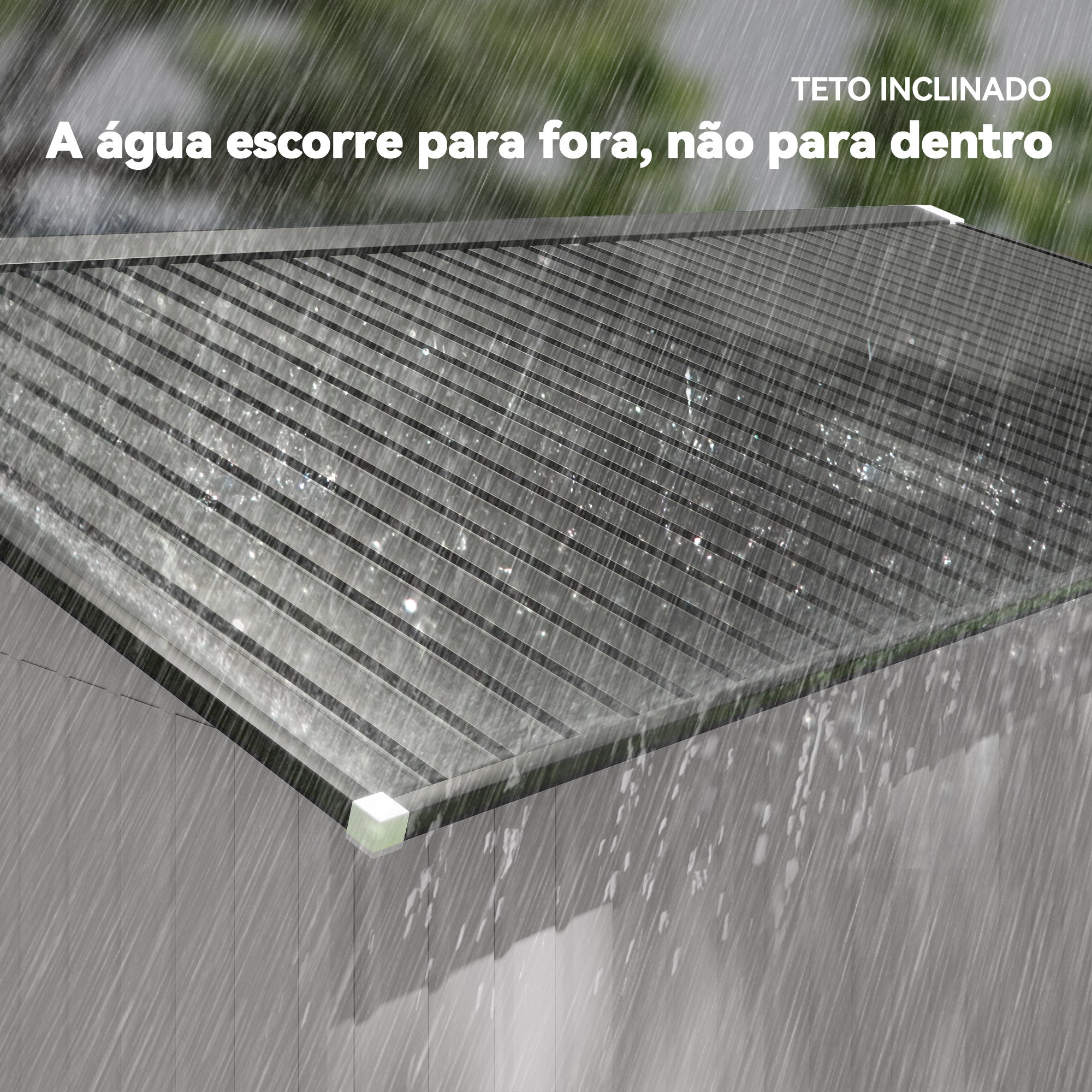 Abrigo de Jardim Metálico 340x386x200 cm - Branco e Cinza Escuro