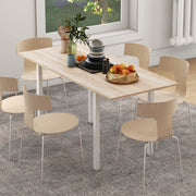 Mesa de Jantar Extensível – 160x70x76 cm – Cor Natural – MDF