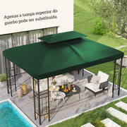 Toldo de Substituição 400x300 cm Verde para Pérgola de Jardim