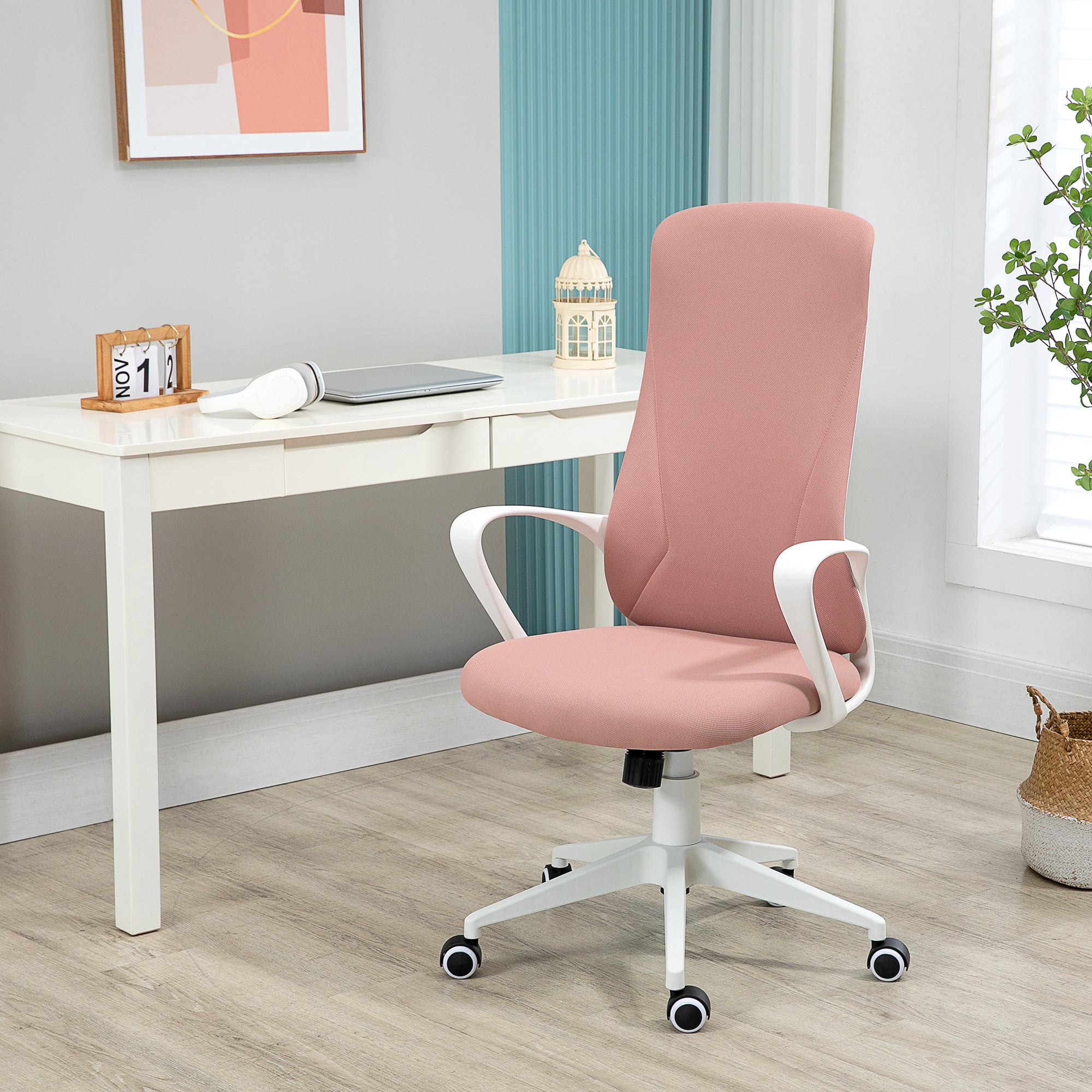Cadeira de Escritório Ergonómica Rosa 62x56x110-119,5 cm