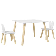 Conjunto de Mesa Infantil e 2 Cadeiras Branco 60x60x44 cm