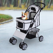 Carrinho de Passeio para Animais de Estimação 75x45x97cm Cinza