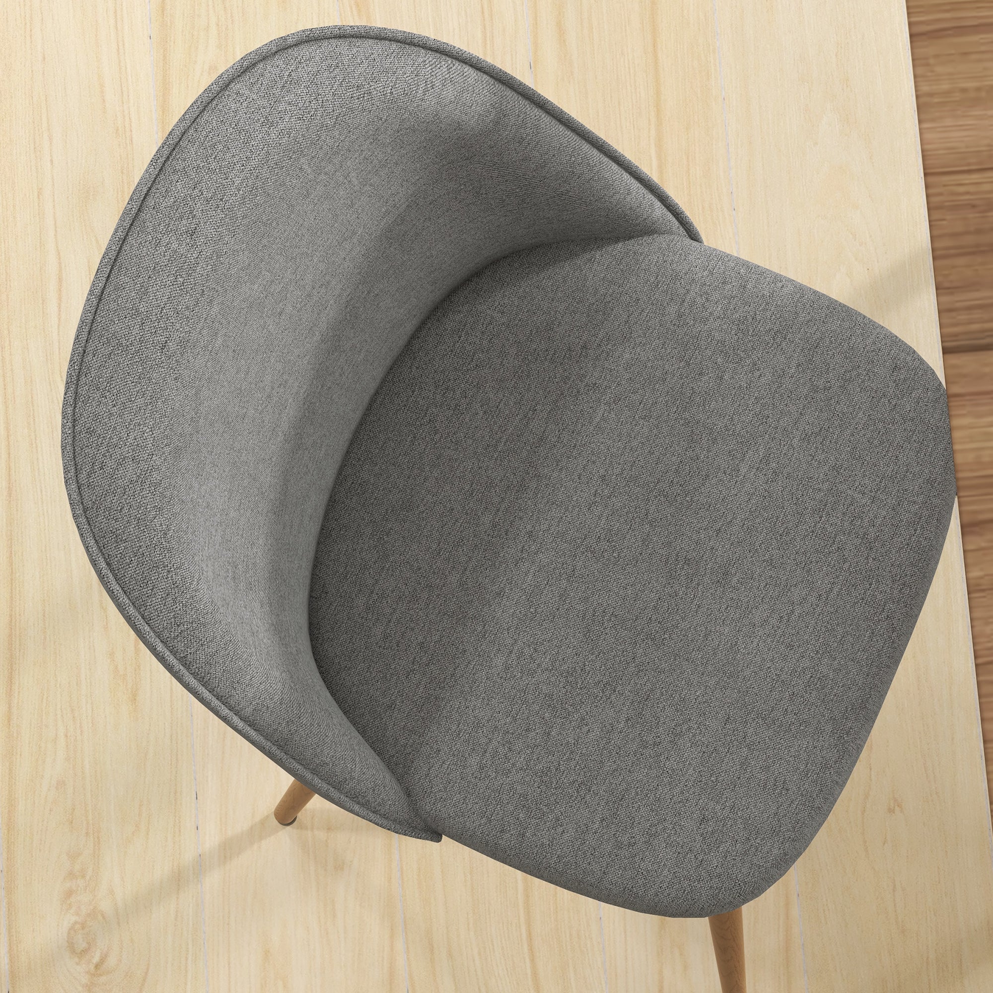 Conjunto de 2 Cadeiras Estofadas em Tecido de Linho Cinza Claro – 50x52x83 cm