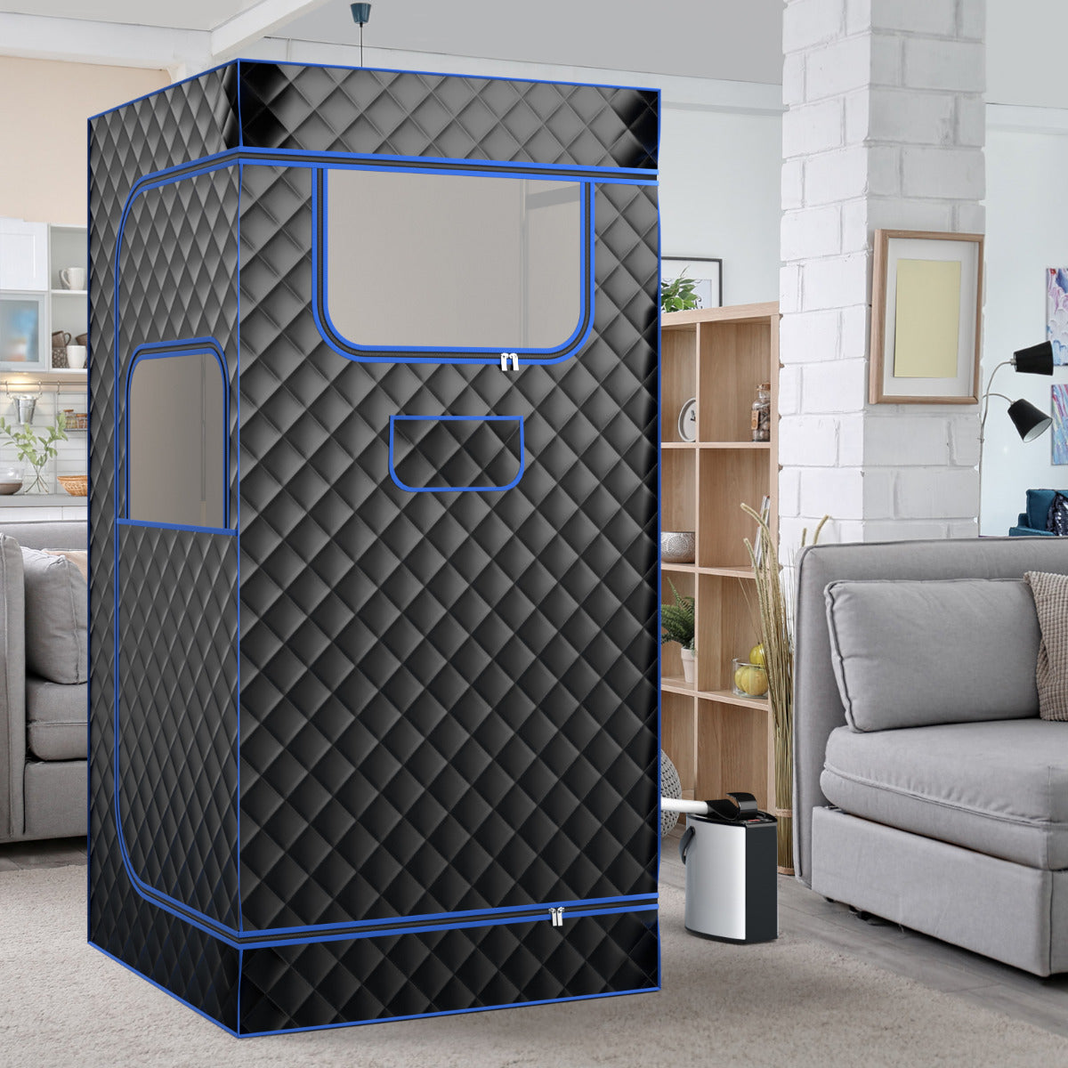 Sauna a Vapor Portátil com Caixa de Sauna Corporal Completa - Preto