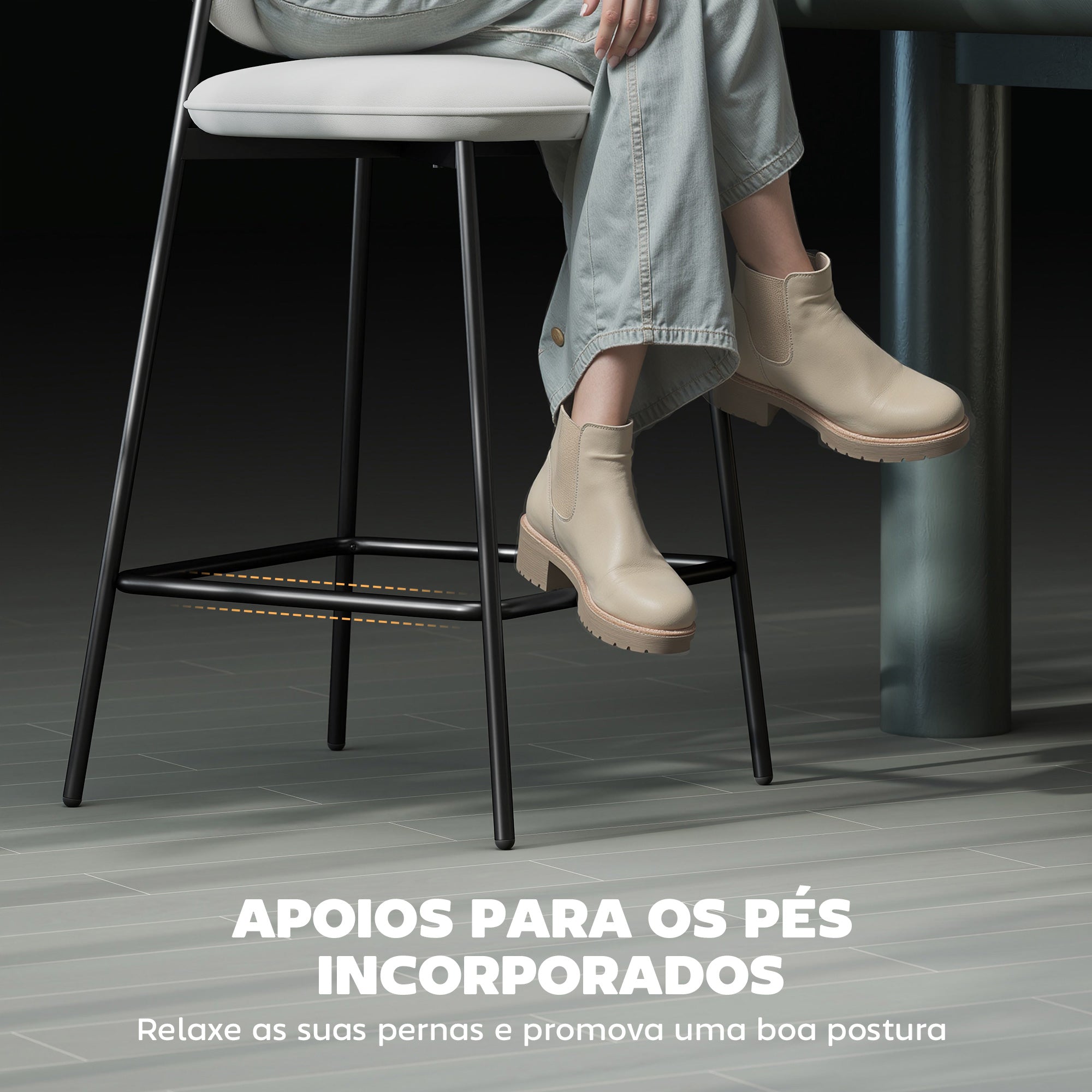 Bancos Altos de Cozinha em Veludo Cinza Claro 45x49x102 cm