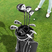Conjunto de 9 Palos de Golfe/Madeira de Fairway/Híbrido/Ferro 6 7 8 9 e Bolsa de Transporte para Homens Presente Perfeito para Golfistas Preto
