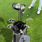 Conjunto de 9 Palos de Golf/Madeira de Fairway/Híbrido/Ferro 6 7 8 9 e Bolsa de Transporte para Homens Presente Perfeito para Golfistas Cinzento
