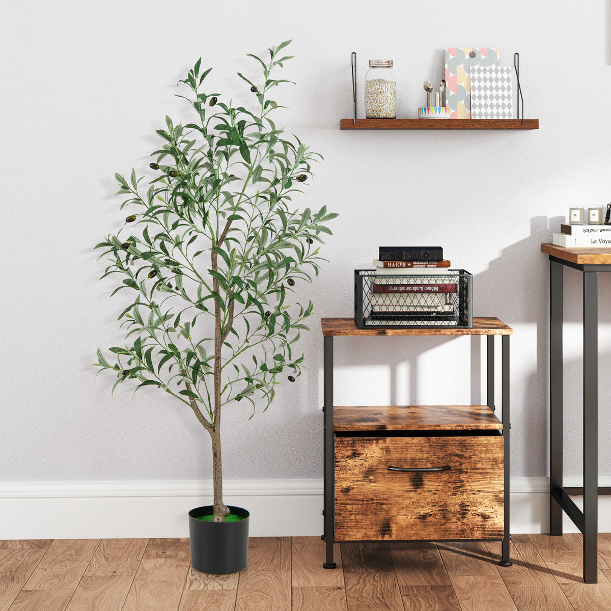 Planta Artificial de Oliveira – 130 CM – Verde – Poliéster