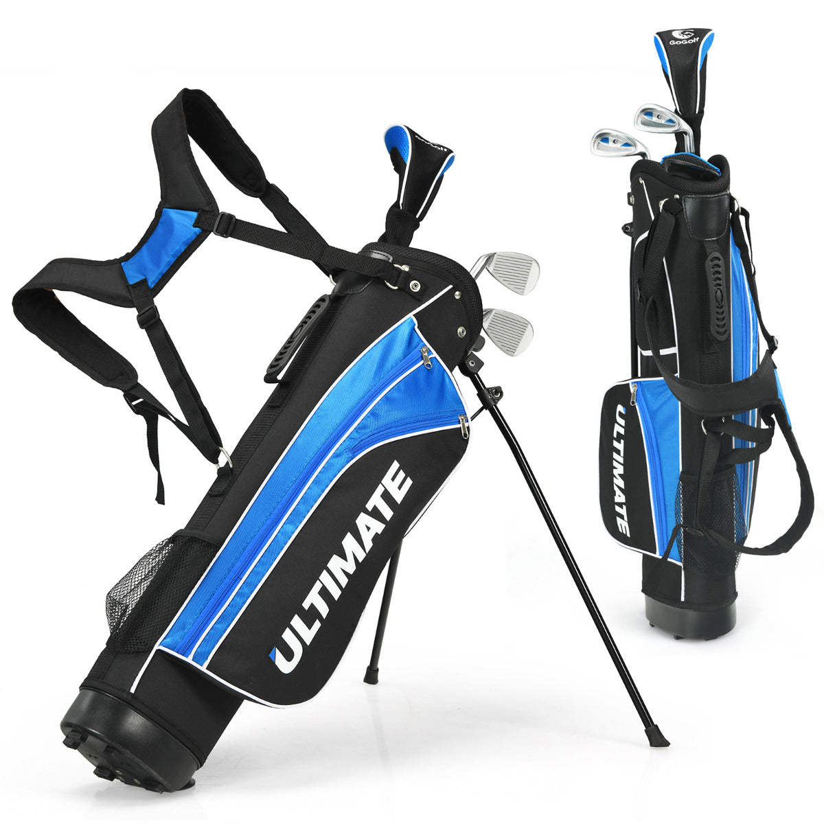 Conjunto de Tacos de Golfe para Crianças – 8-10 Anos – Azul – Fibra de Vidro e Aço