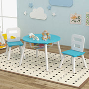 Conjunto de Mesa Redonda e Cadeiras – 3 Peças – Verde – Madeira