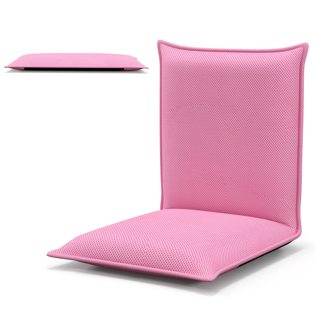 Sillão Reclinável Acolchoado Regulável Rosa Ideal para Relaxar e Ler - 98 x 47 x 7,5 cm