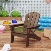 Cadeira Adirondack para Crianças de 3 a 8 Anos HDPE Resistente a Todas as Condições Climatéricas com Design Ergonómico - Castanho