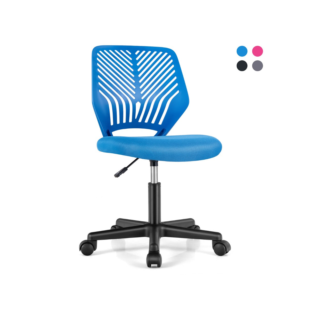 Cadeira de Escritório Ergonómica Ajustável em Altura para Crianças – 77-89 cm – Azul – Malha