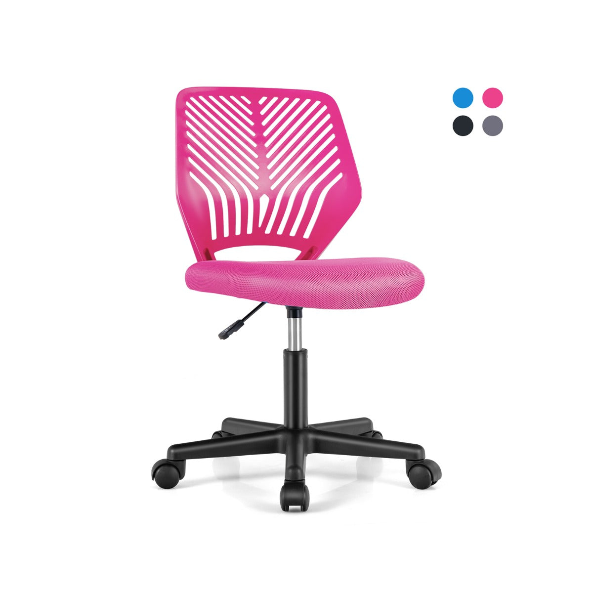 Cadeira de Escritório Ergonómica Ajustável em Altura para Crianças – 77 a 89 cm – Rosa – Malha