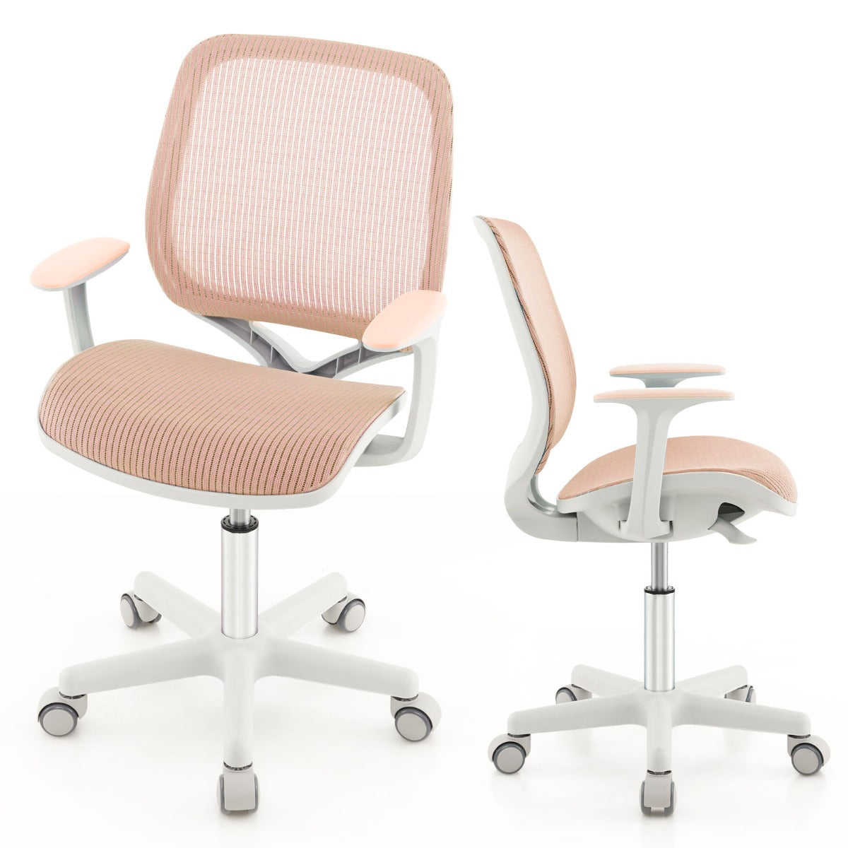 Cadeira Giratória de Escritório – 57 x 57 x 80-92 cm – Rosa