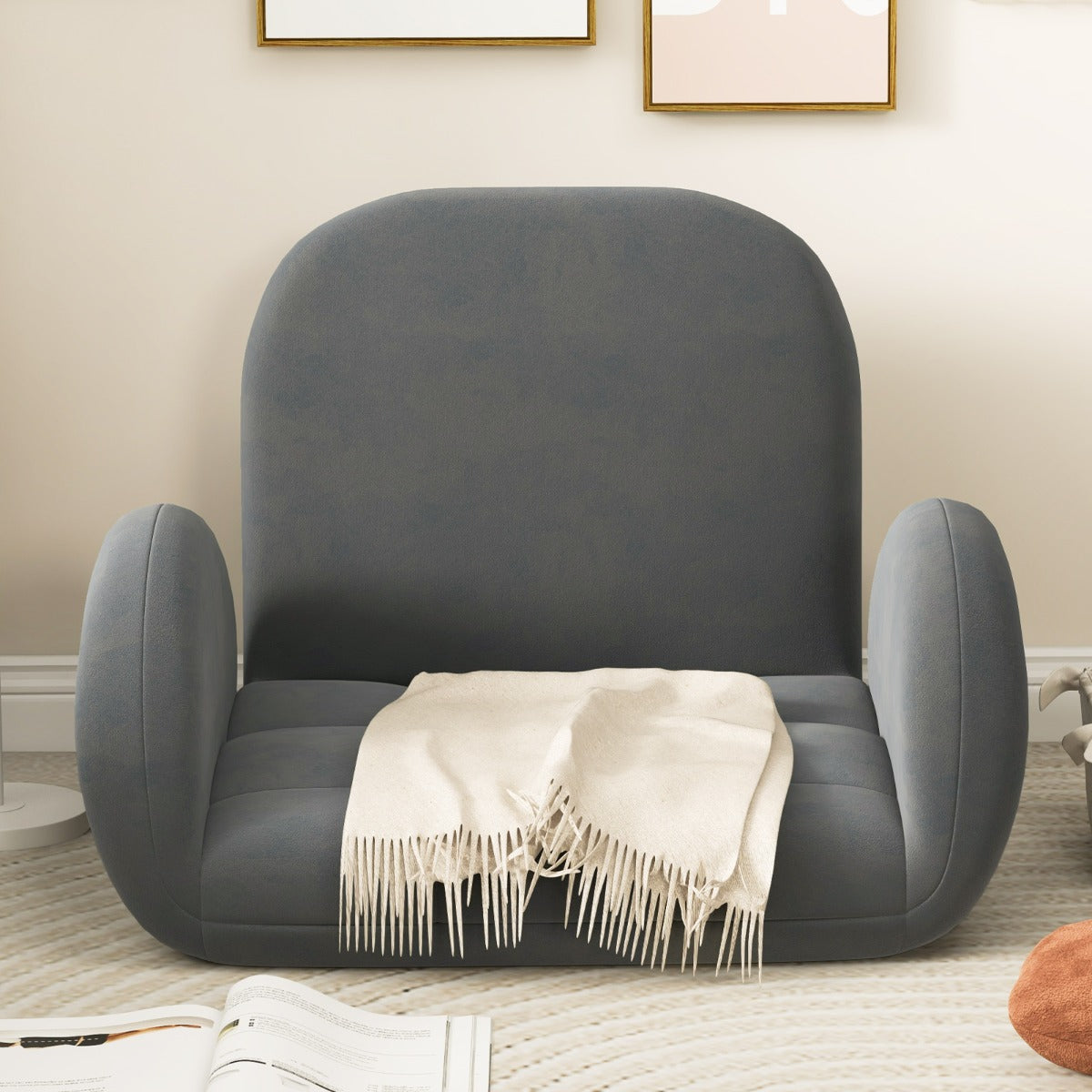 Cadeira Reclinável para Jogos – Cinza – Tecido