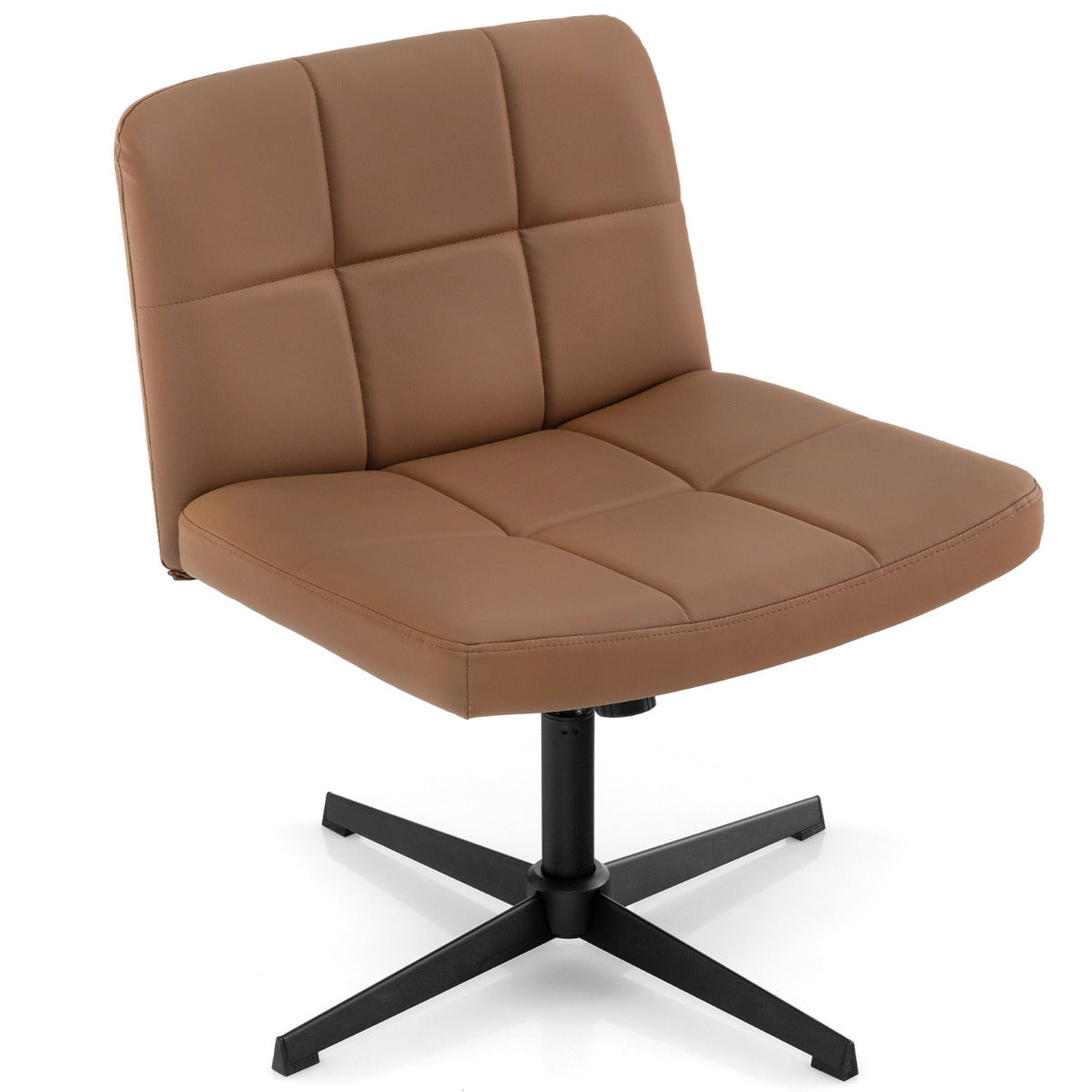 Cadeira de Escritório Ajustável – 64 cm de largura – Castanho – Pele Sintética