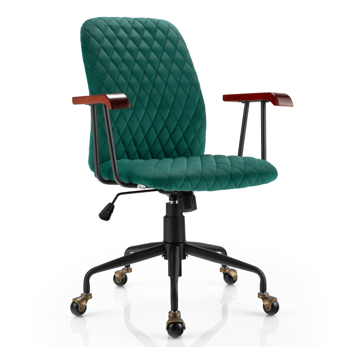 Cadeira de Escritório Giratória em Veludo – 89,5-97,5 cm – Verde