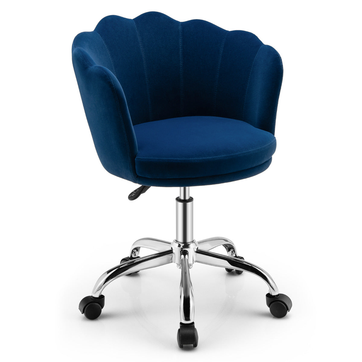 Cadeira de Escritório Giratória em Veludo – 74-82 cm – Azul