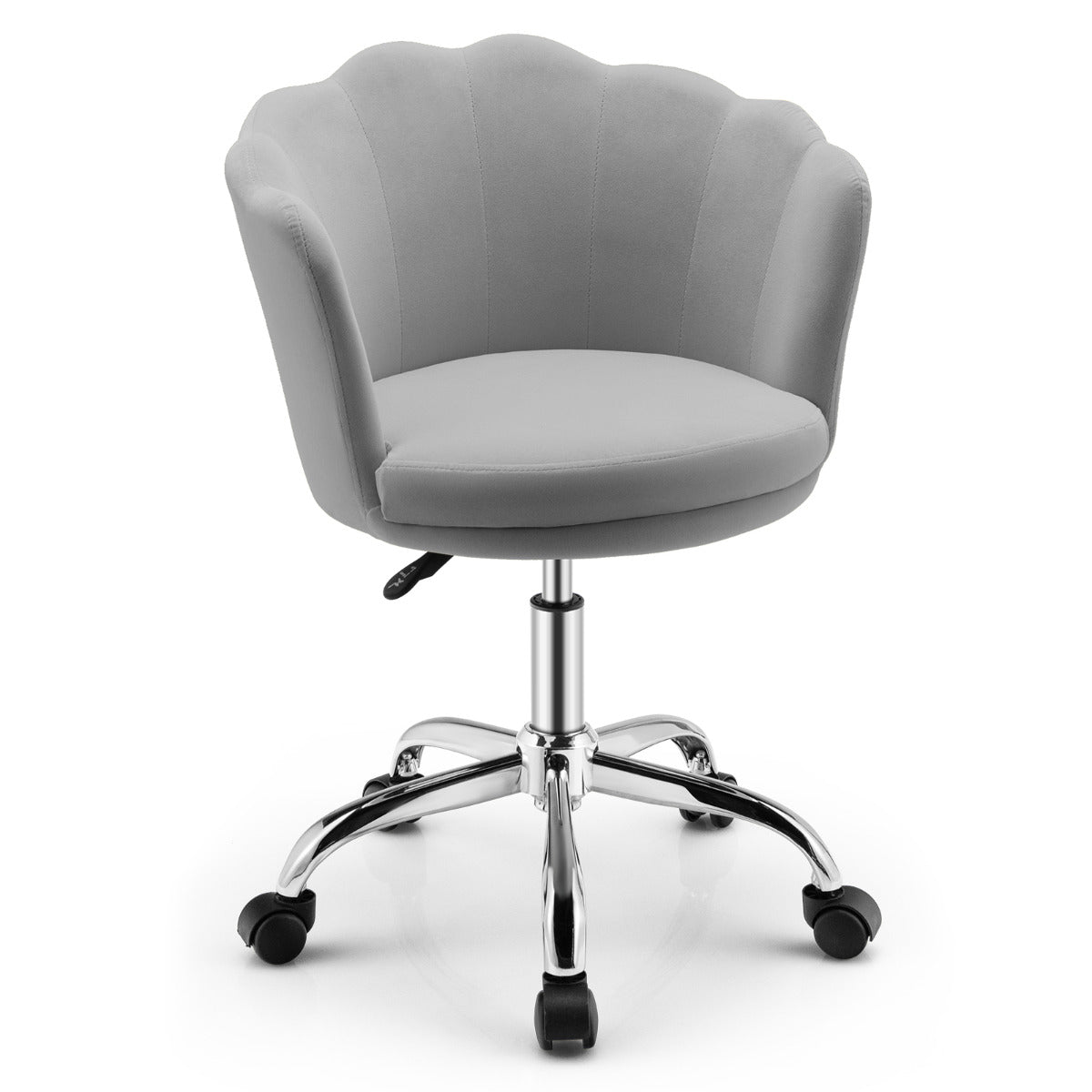 Cadeira de Escritório Giratória – 74-82 cm – Cinza – Veludo