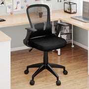 Cadeira de Escritório Ergonómica em Malha com Encosto Ajustável e Braços Rebatíveis para Escritório 62 x 54 x 94-104 cm Preto