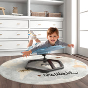 Cadeira Giratória Sensorial para Crianças - Equipamento Sensorial para Autismo com Base Metálica Antiderrapante - Rotação 360° 54 x 50 x 25 cm Azul