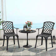 Conjunto de 2 Cadeiras de Jardim – Preto – Alumínio Fundido