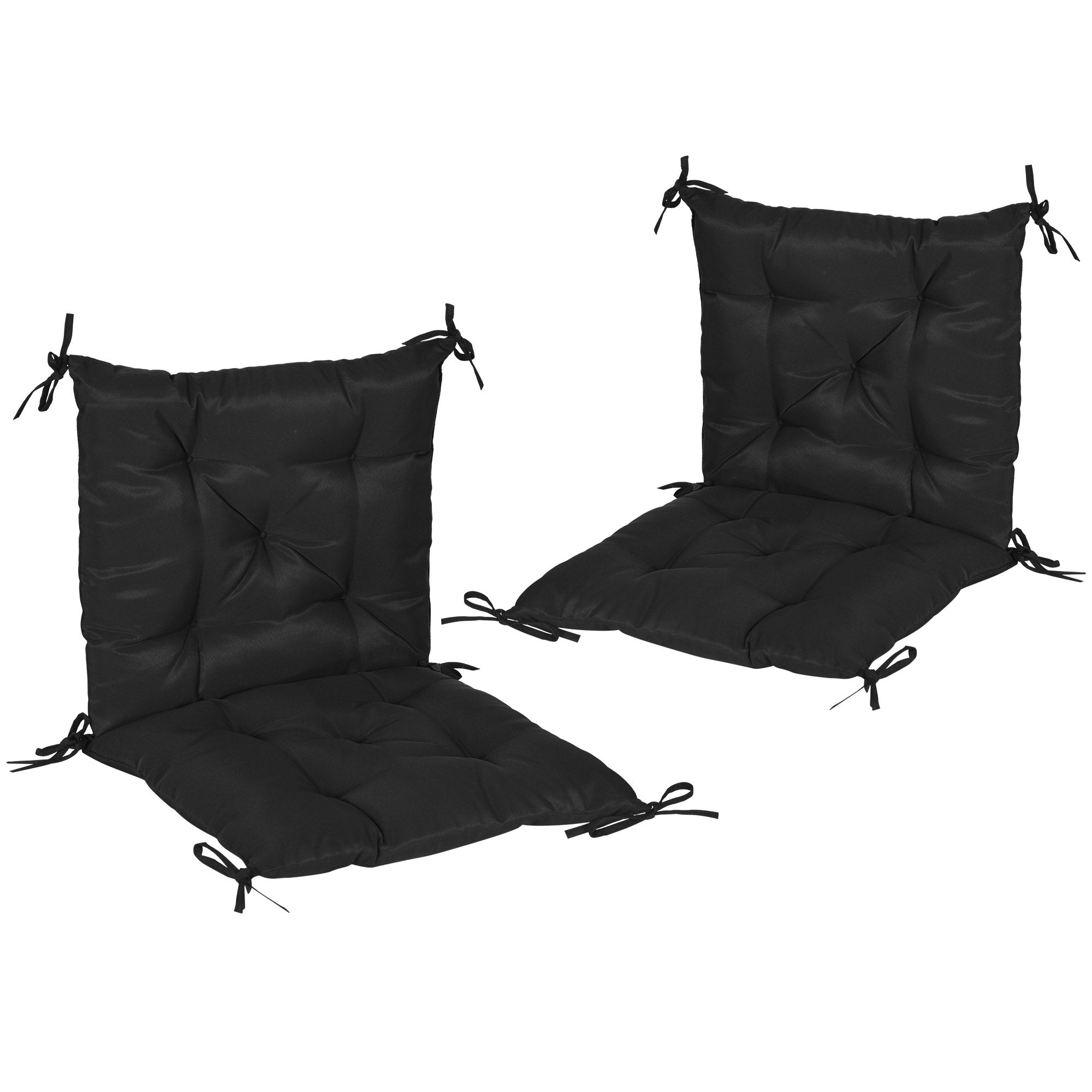 Almofadas de Cadeira 50x98x8 cm Cor Preto para Jardim Terraço Varanda