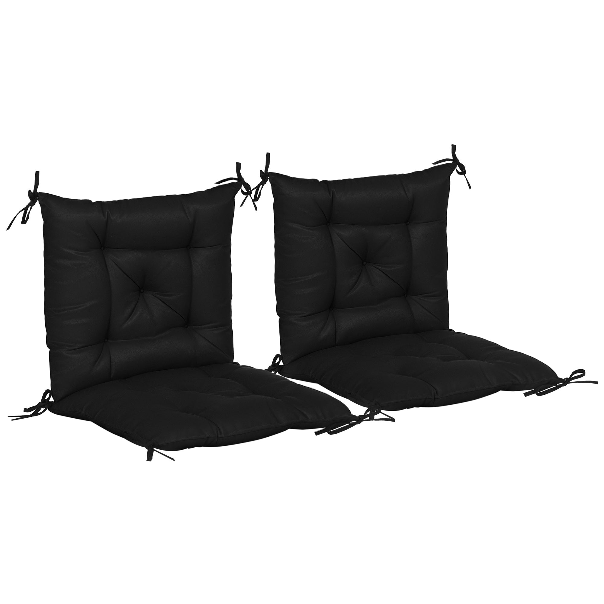 Almofadas de Cadeira 50x98x8 cm Cor Preto para Jardim Terraço Varanda