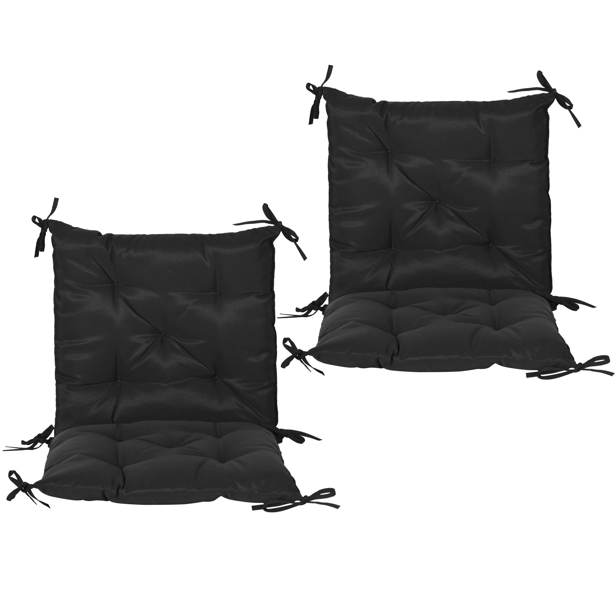 Almofadas de Cadeira 50x98x8 cm Cor Preto para Jardim Terraço Varanda