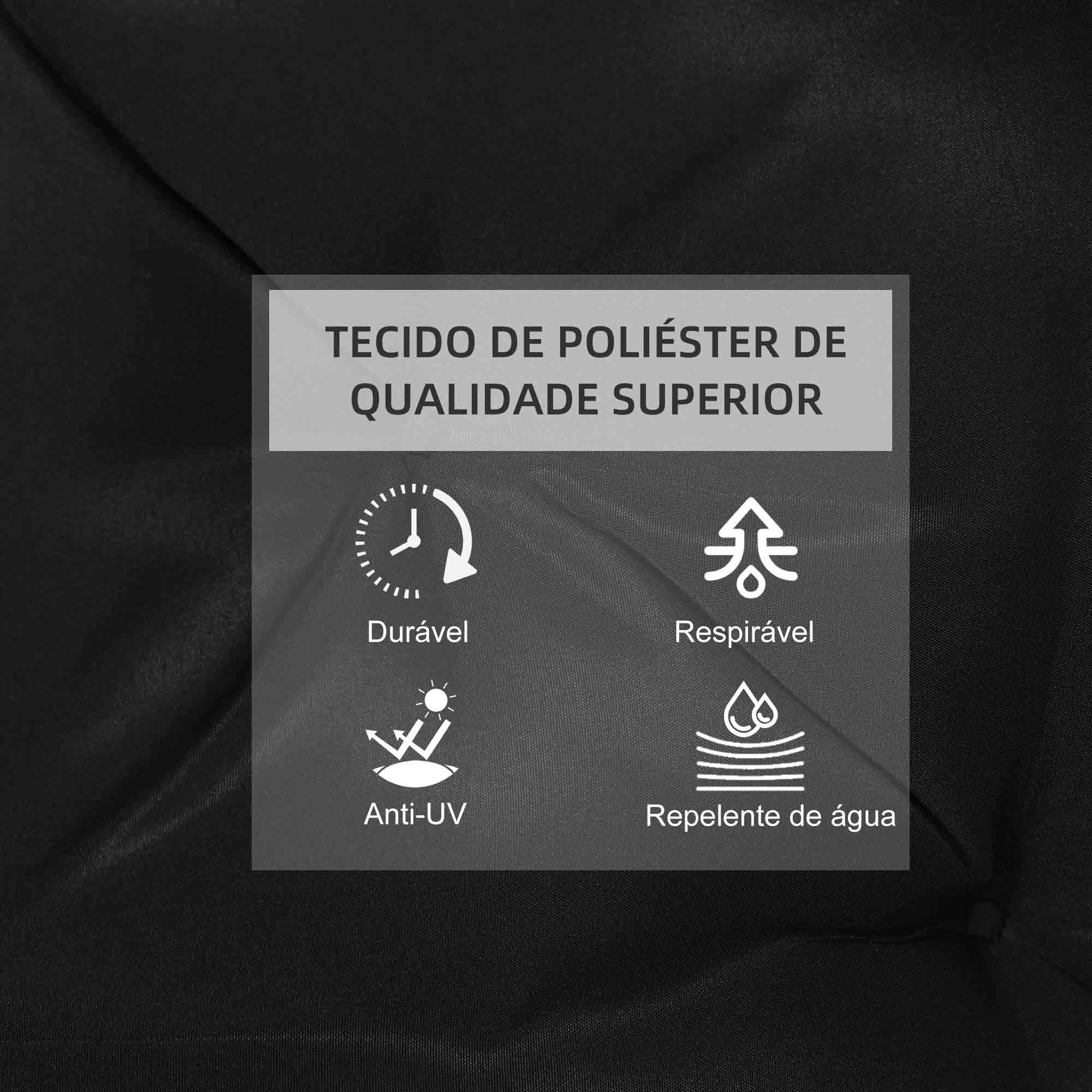 Almofadas de Cadeira 50x98x8 cm Cor Preto para Jardim Terraço Varanda
