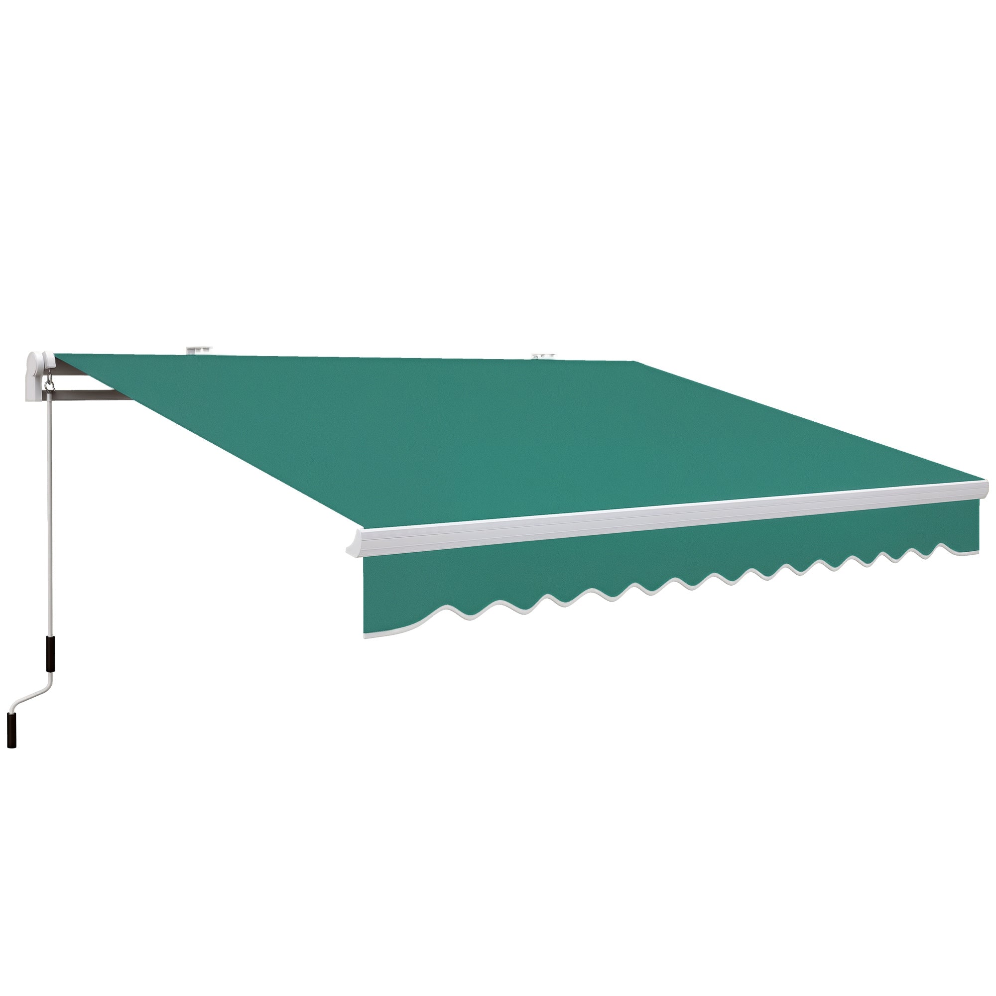 Toldo Manual Verde 395x245 cm - Varanda Pátio Alumínio Poliéster