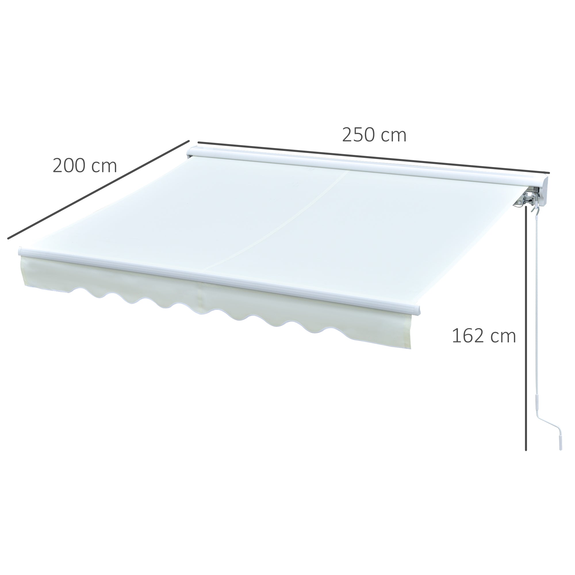 Toldo de Parede Retrátil 250x200 cm Bege com Luzes LED