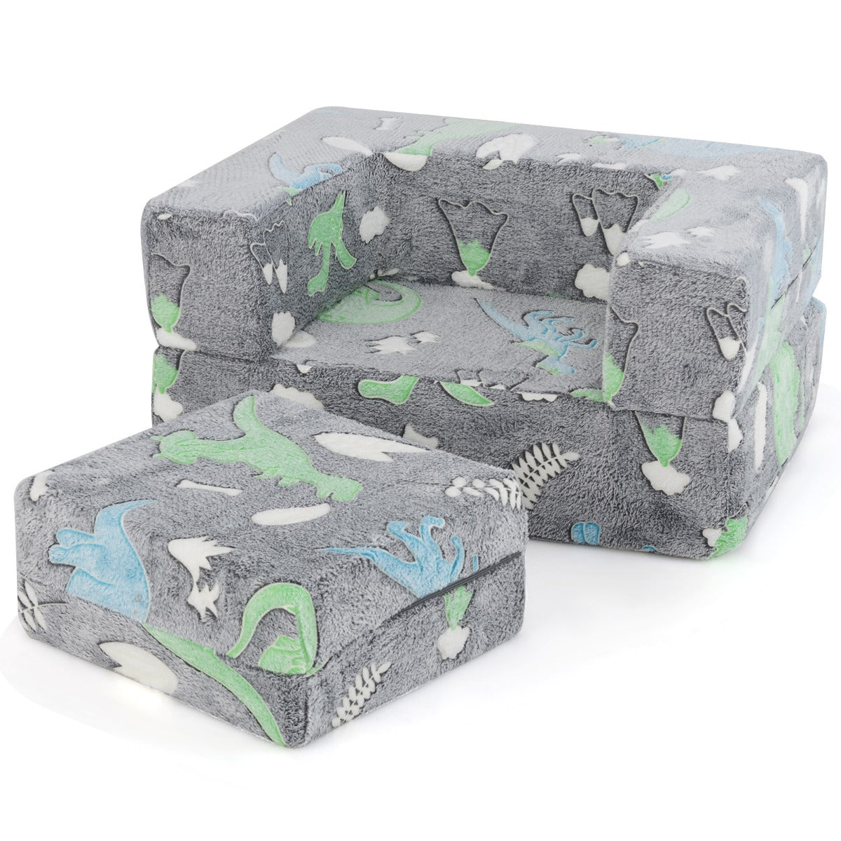 Sofá Infantil Modular – Cinzento – Tecido de Flanela