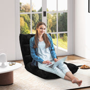 Sofá Relaxante Sofá Dobrável Encosto Ajustável 14 Posições Cadeira de Quarto Sala 105 x 56 x 15 cm Preto