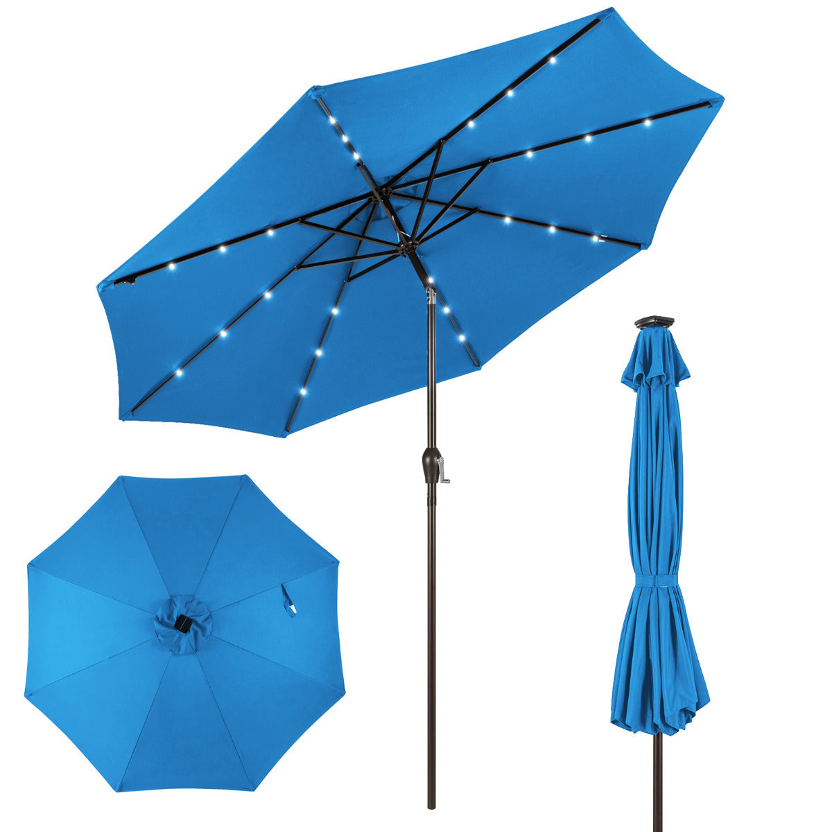 Guarda-Sol de Praia Dobrável 3M – Azul – Poliester e Metal