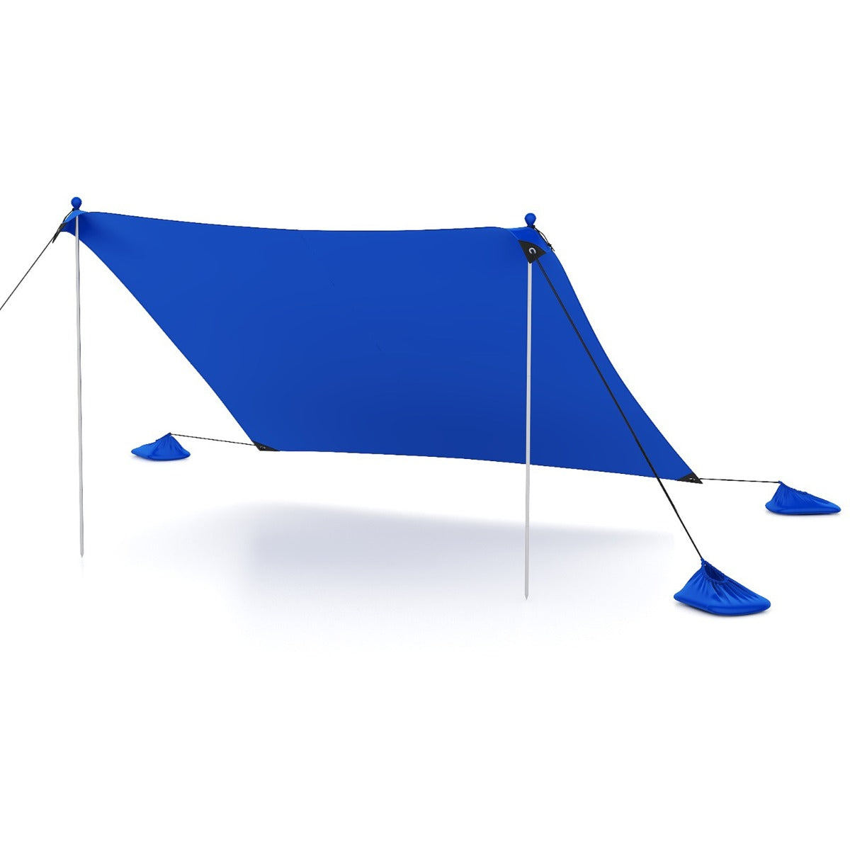 Toldo de Praia Portátil para 4-6 Pessoas com 2m e Proteção Solar UPF Azul