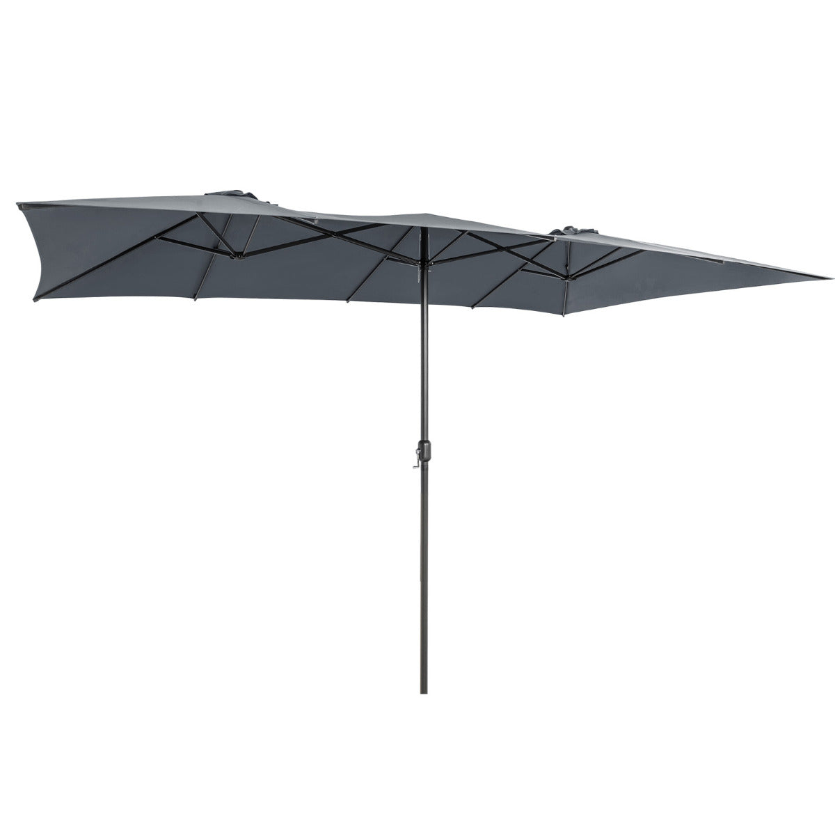 Guarda-Sol de Pátio Dupla 4,26 x 2,6 m – Cinzento – Poliester