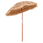 Sombrinha de Palha Ø175cm para Praia com Estilo Havaiano - Parasol Inclinável e Ajustável