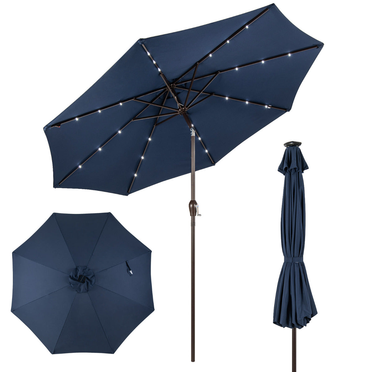 Guarda-Sol de Praia Dobrável 3M – Azul Marinho – Metal e Poliéster
