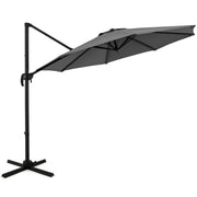 Guarda-Sol Redonda para Pátio Exterior 294 x 247 cm com Rotação de 360° - Cinza
