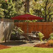 Sombrinha com 8 Varetas de Bambu com Elevação de Polia e Orifício de Ventilação para Praia Jardim 300 x 300 x 262 cm Vermelho Vinho