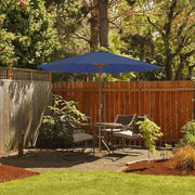 Sombrinha com 8 Varetas de Bambu com Elevação de Polia e Orifício de Ventilação para Praia e Jardim 300 x 300 x 262 cm Azul Marinho