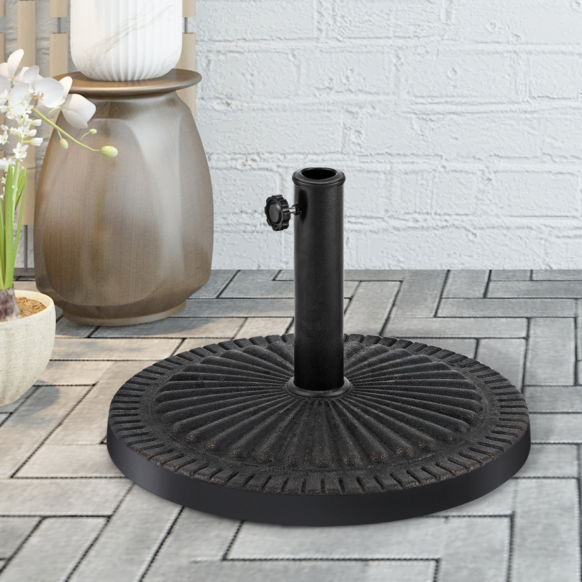 Base Redonda para Guarda-Sol – 49,5 cm – Ferro – Bronze