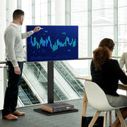 Móvel de TV de Chão Ajustável em Altura 95,5-111,5 cm – Preto – Metálico