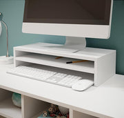 Suporte para monitor Abby XXL em branco brilhante 53x13cm