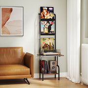 Suporte para Toca-discos de Mesa para Discos de Vinil 50 x 51 x 145 cm Castanho Rústico